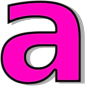 lowercase A pink
