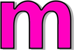 lowercase M pink