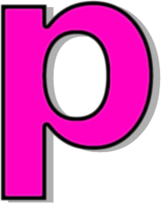 lowercase P pink