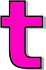lowercase T pink