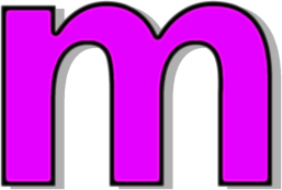 lowercase M purple