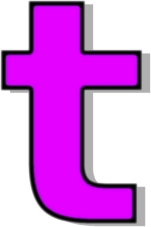 lowercase T purple