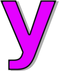 lowercase Y purple