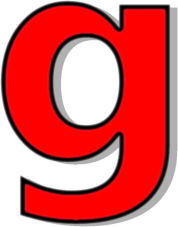 lowercase G red