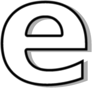 lowercase E white