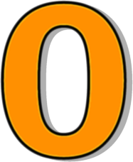 number 0 orange