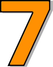 number 7 orange