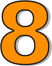 number 8 orange