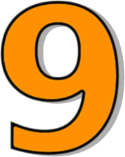 number 9 orange
