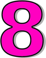number 8 pink