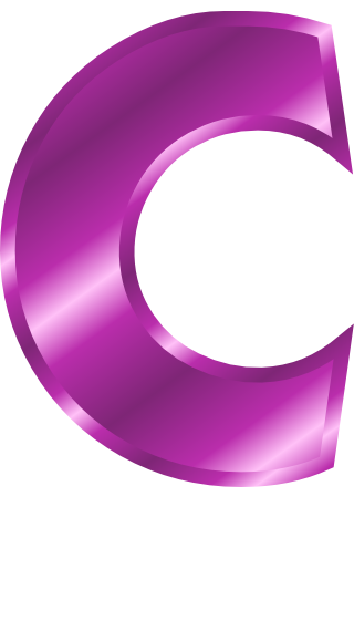 purple metal letter capitol C