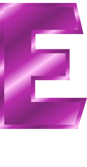 purple metal letter capitol E