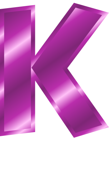 purple metal letter capitol K