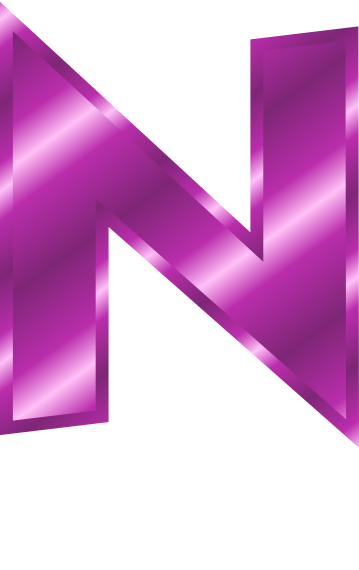 purple metal letter capitol N