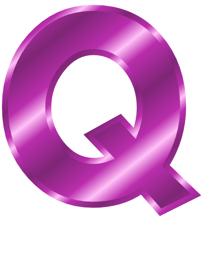 purple metal letter capitol Q