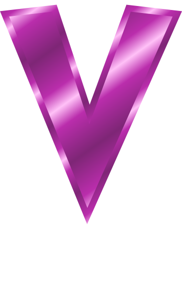 purple metal letter capitol V
