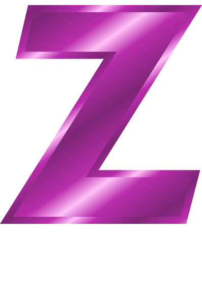 purple metal letter capitol Z