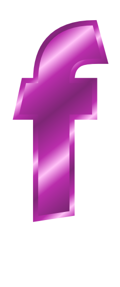 purple metal letter f