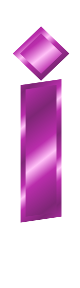 purple metal letter i