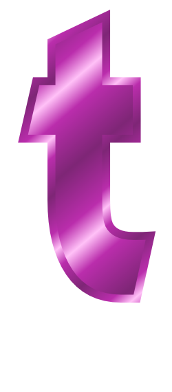 purple metal letter t