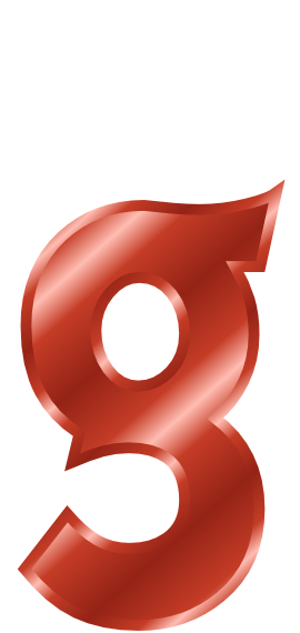 red metal letter g