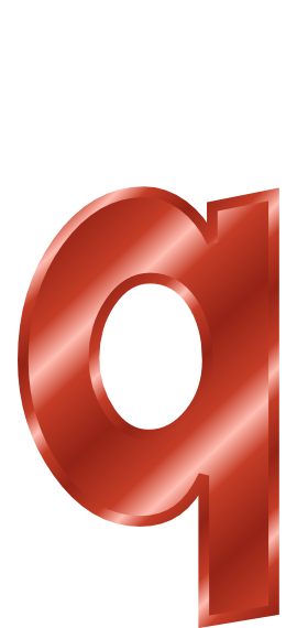 red metal letter q