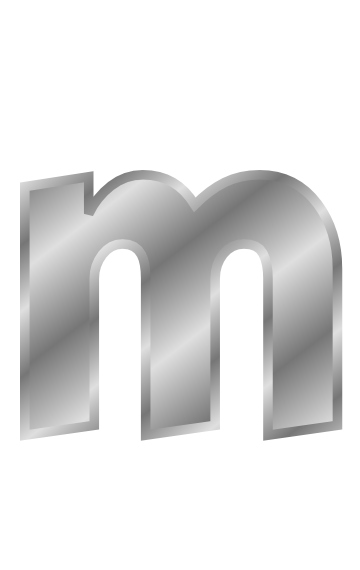 silver letter m