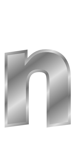 silver letter n
