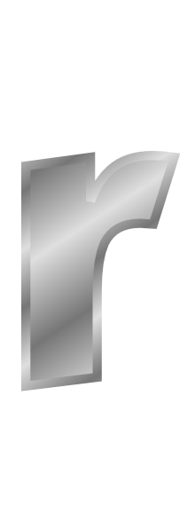 silver letter r