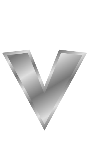silver letter v