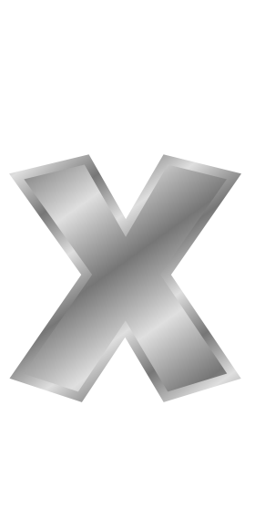 silver letter x