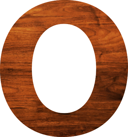 Wood Alphabet O