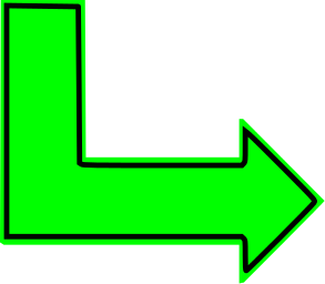 L shaped arrow green filled right