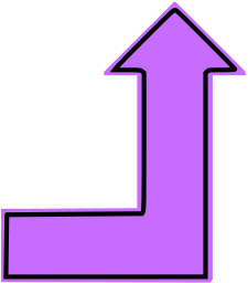 L shaped arrow purple filled up