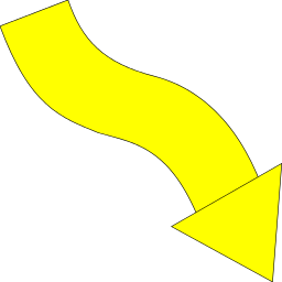 arrow wavy down right yellow