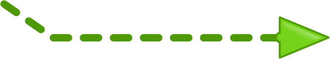 arrow label dotted right down green