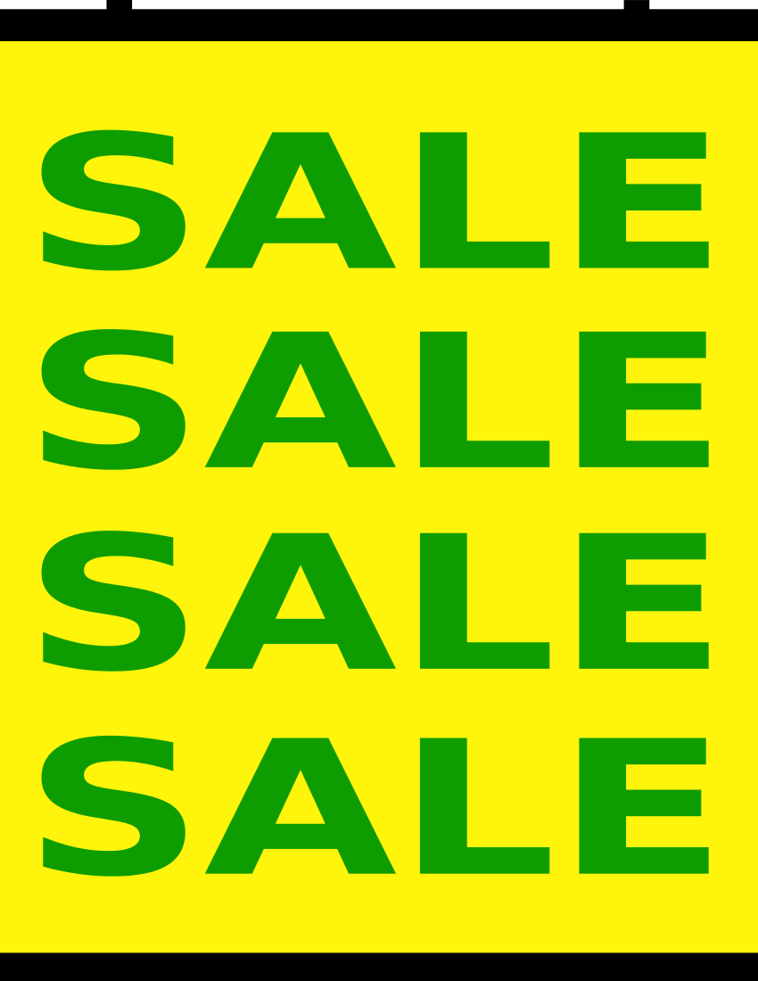sale banner page green on yellow