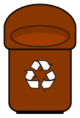 recycle bin rounded brown