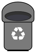 recycle bin rounded gray