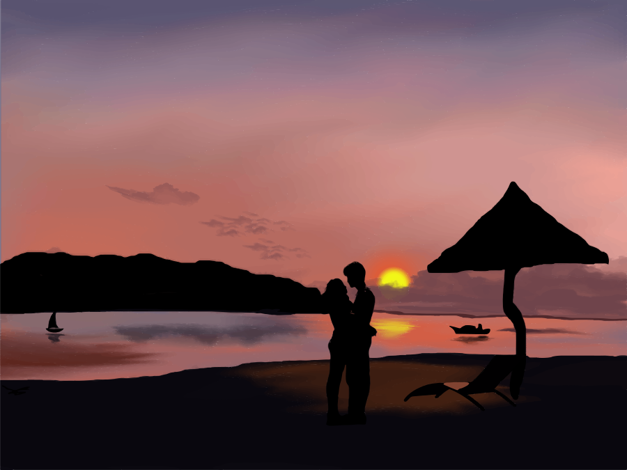 seaside sunset romance