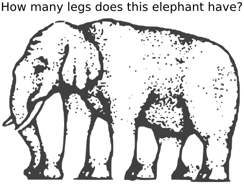 elephant legs illusion label