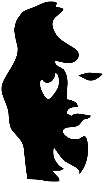 man with horn or womans face