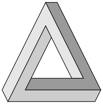 Penrose triangle grayscale