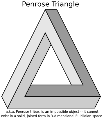 Penrose triangle grayscale label