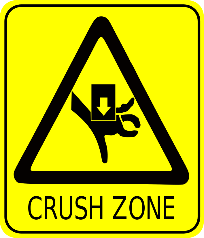 crush zone sign
