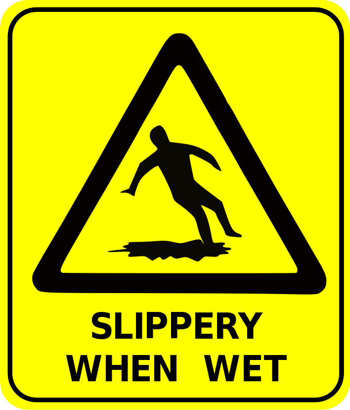 safety sign slippery when wet