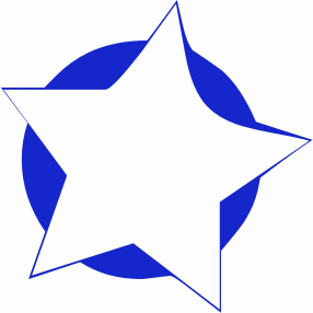 5 point star w blue background