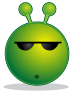 smiley green alien huh