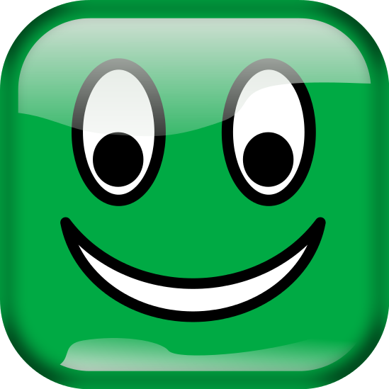 smiley button green