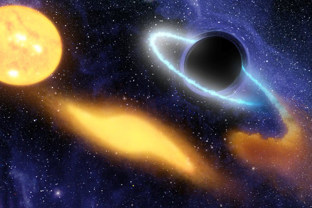 Black hole consuming star